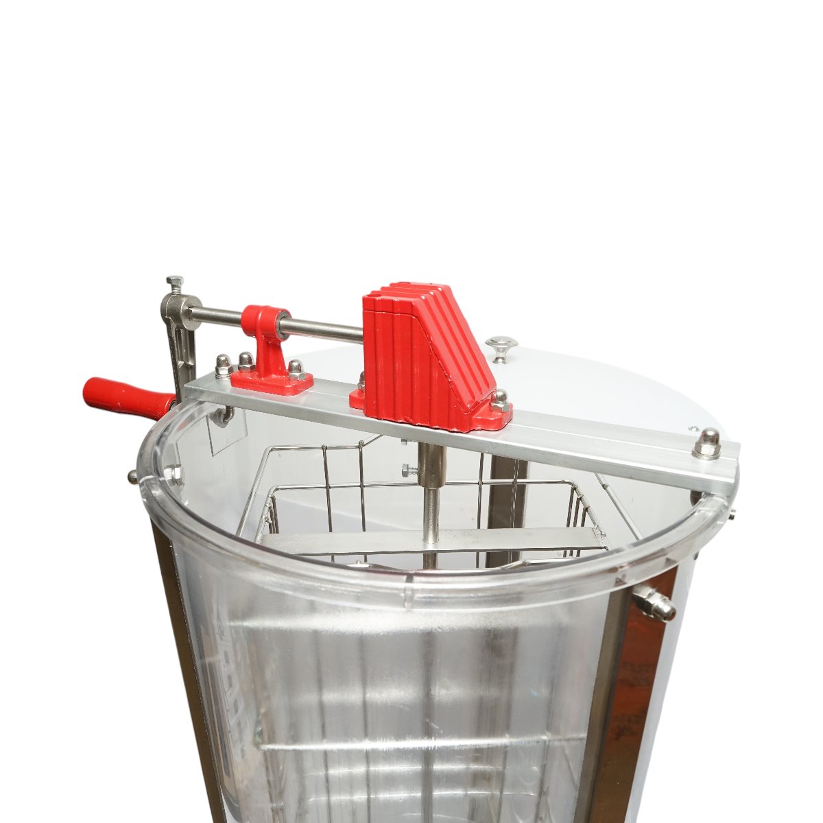 Centrifuga manuala apicola, extractor miere transparent cu 2 rame
